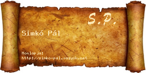 Simkó Pál névjegykártya