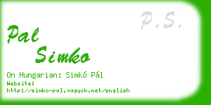 pal simko business card